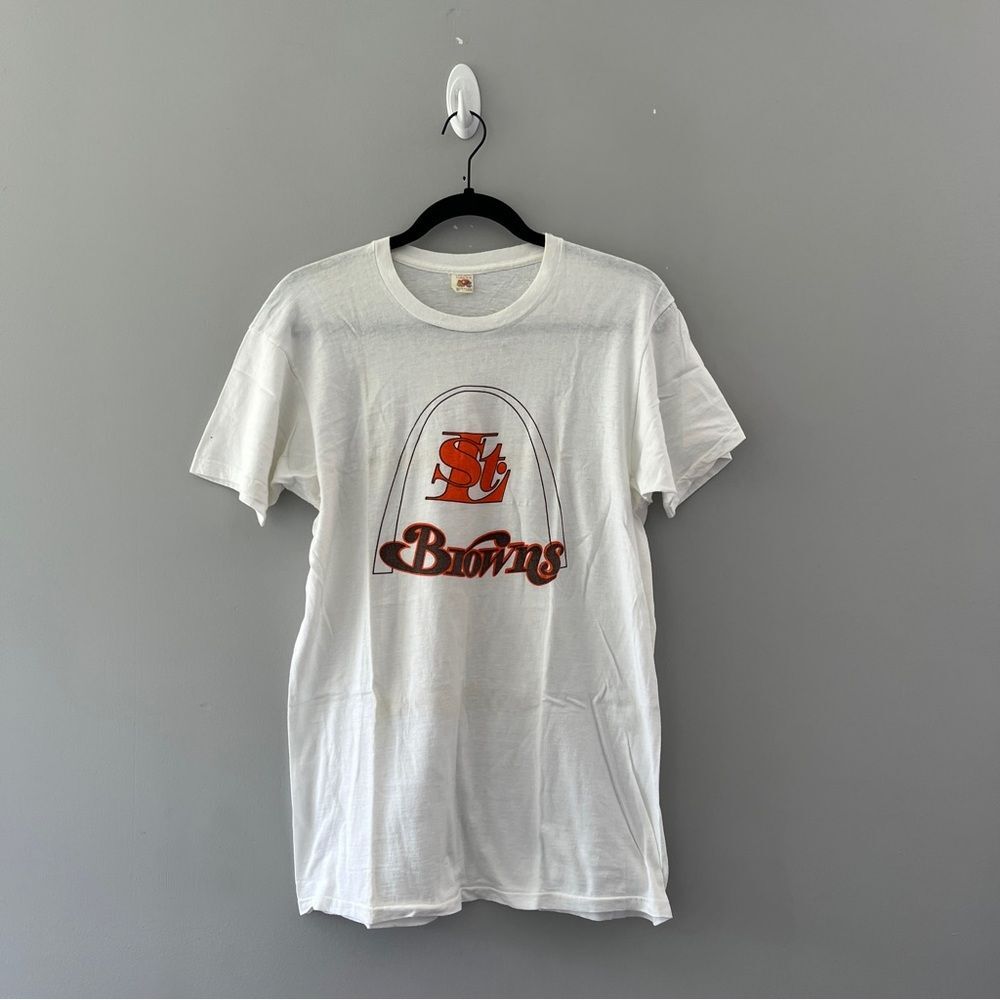 Vintage 80s St Louis Browns Graphic Logo T-shirt Single Stitch